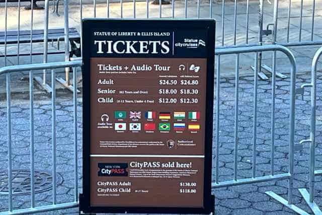 Statue de la Liberté 34 Tarifs