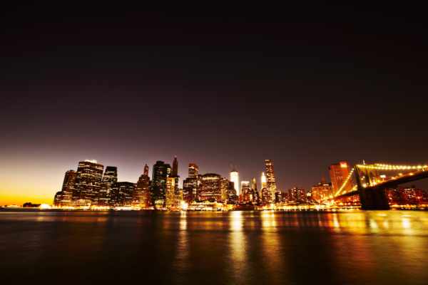 Skyline Financial District Night Photos New York 600400